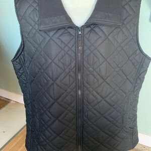 Black Quilted Zip-Up Vest